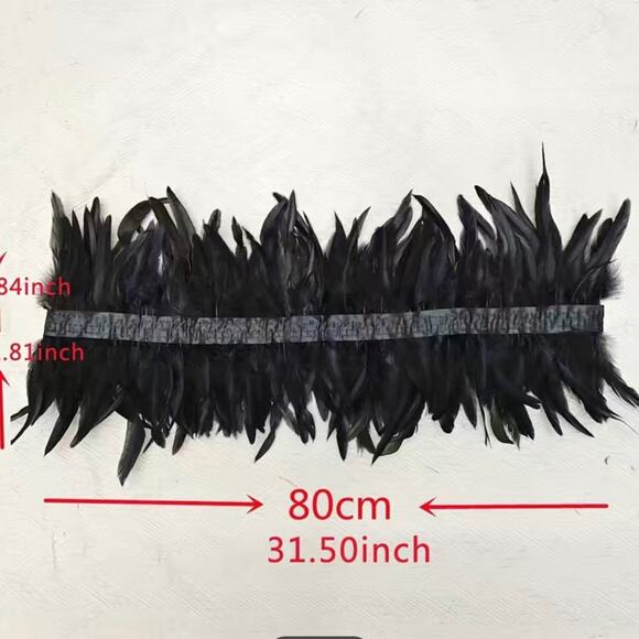 Gothic Feather Gothic Black Shawl For Halloween Party NWT - Picture 2 of 2